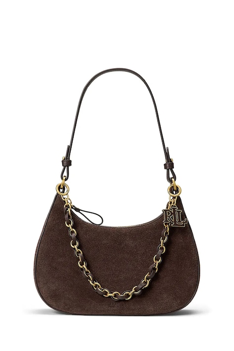 Lauren Ralph Lauren torebka crossbody damska zamszowa brązowa 431P15639