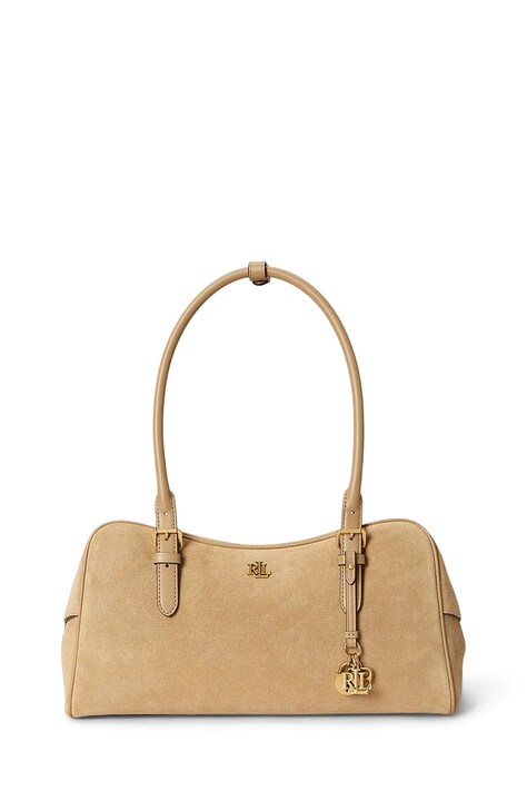 Lauren Ralph Lauren torebka bagietka damska zamszowa beżowa 431P15643