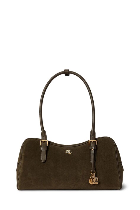 Lauren Ralph Lauren torebka bagietka damska zamszowa zielona 431P15643