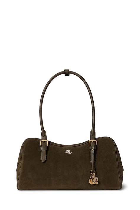 Lauren Ralph Lauren torebka bagietka damska zamszowa zielona 431P15643