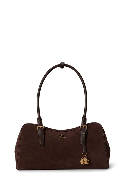 Lauren Ralph Lauren torebka bagietka damska zamszowa brązowa 431P15643
