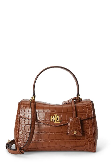 Lauren Ralph Lauren torebka crossbody damska skórzana brązowa 431P15617