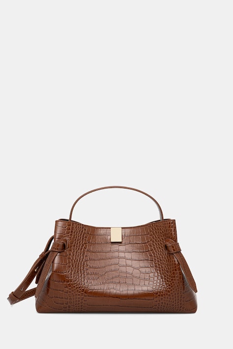 Yuzefi torebka crossbody damska skórzana GYOZA brązowa YUZPF26-HB-GZ-L075