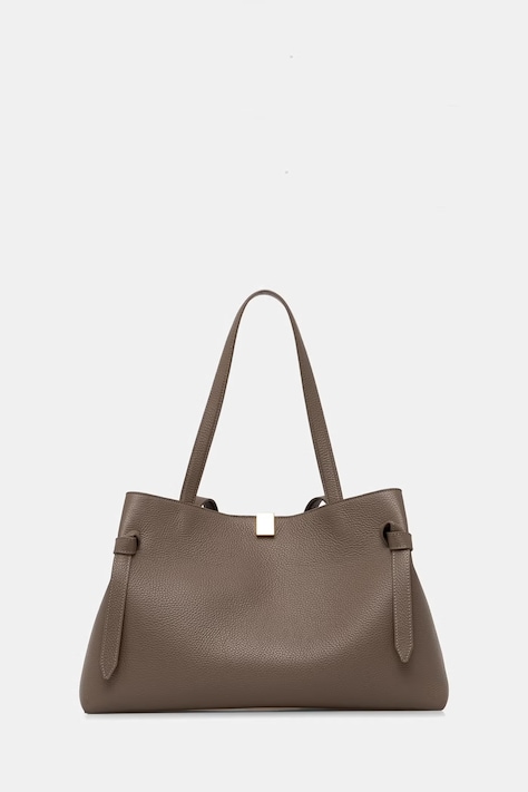 Yuzefi torebka shopper damska skórzana GYOZA brązowa YUZPF25-HB-GZT-L052