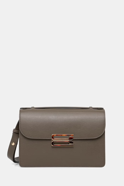 Victoria Beckham torebka crossbody damska skórzana Dorian brązowa B326AAC007569A
