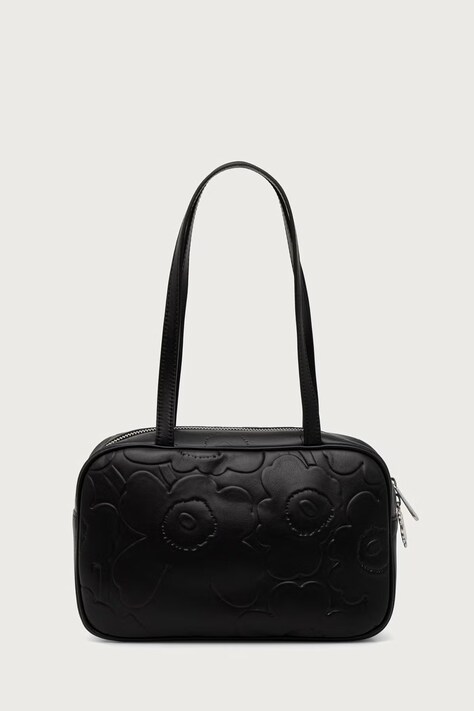 Marimekko Μικρή τσάντα γυναικεία δερμάτινη μαύρη 096094