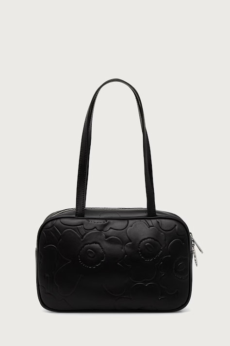 Marimekko Μικρή τσάντα γυναικεία δερμάτινη μαύρη 096094