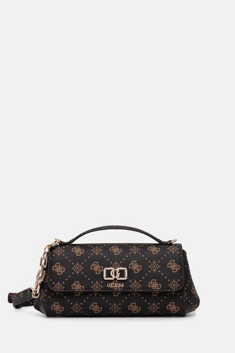 Guess crossbody torbica ženska iz umetnega usnja EMELIE rjava HWGP99 28190