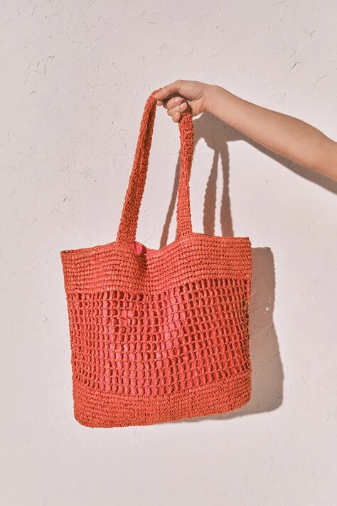 women'secret torebka shopper damska pleciona czerwona 4383167