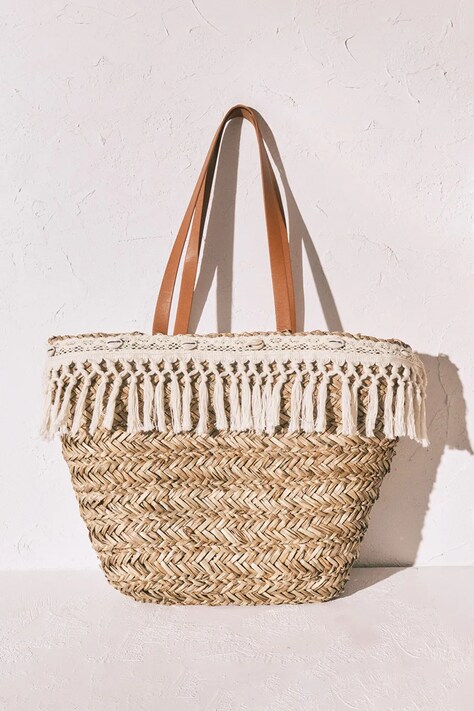 women'secret torba plażowa damska pleciona beżowa 4383176