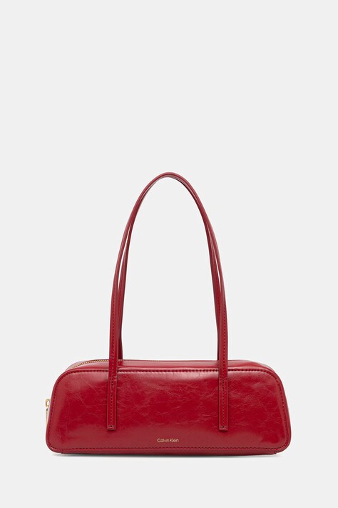 Calvin Klein torebka bagietka damska z imitacji skóry bordowa LV04F3638G