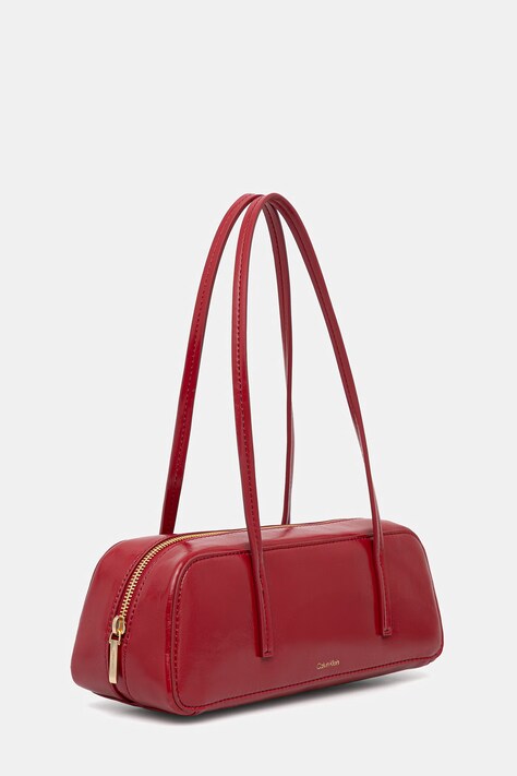 Calvin Klein torebka bagietka damska z imitacji skóry bordowa LV04F3638G
