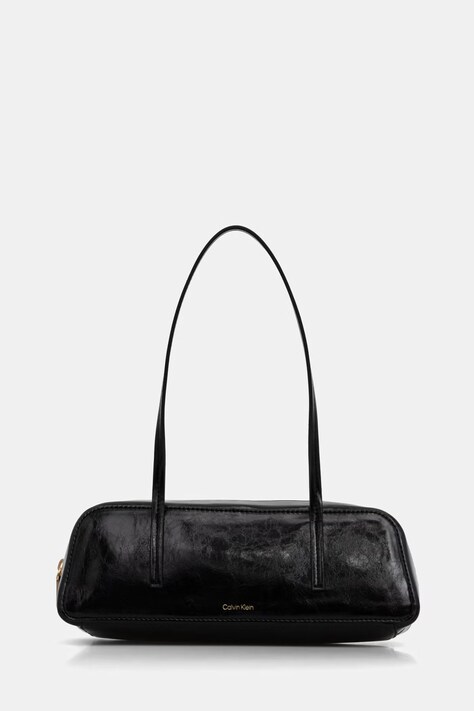 Calvin Klein torebka bagietka damska z imitacji skóry czarna LV04F3638G