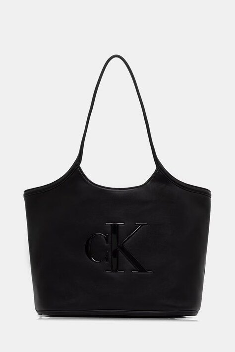 Calvin Klein torebka shopper damska z imitacji skóry czarna LV04F3562G