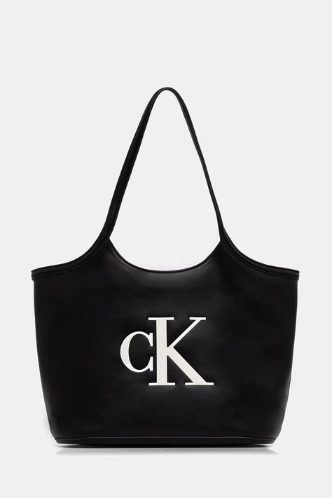 Calvin Klein torebka shopper damska z imitacji skóry czarna LV04F3562G