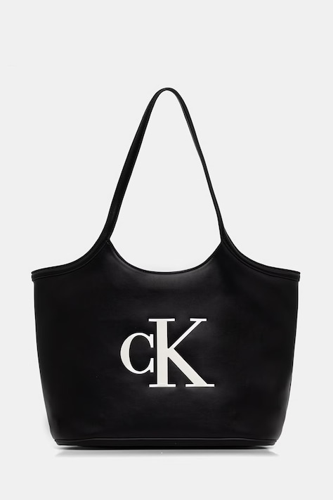 Calvin Klein torebka shopper damska z imitacji skóry czarna LV04F3562G