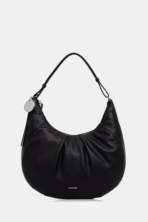 Calvin Klein torebka hobo damska z imitacji skóry czarna LV04F3555G