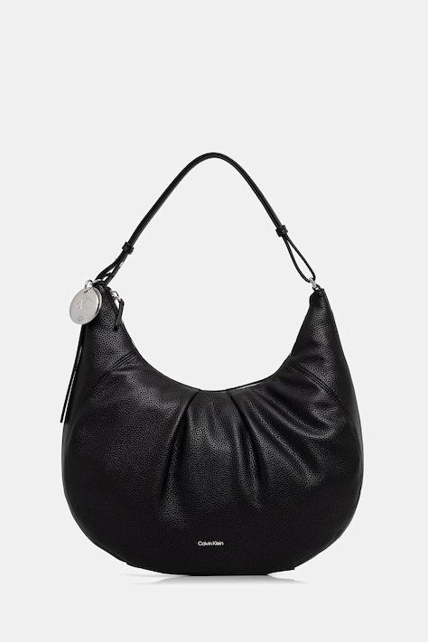 Calvin Klein torebka hobo damska z imitacji skóry czarna LV04F3555G