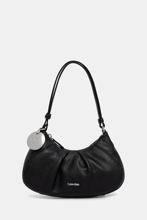 Calvin Klein torebka hobo damska z imitacji skóry czarna LV04F3554G