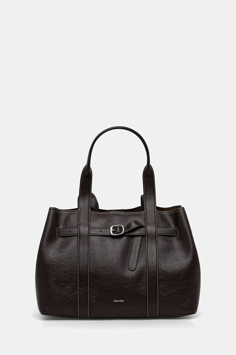 Calvin Klein klasična ženska torbica iz umetnega usnja rjava LV04F3549G