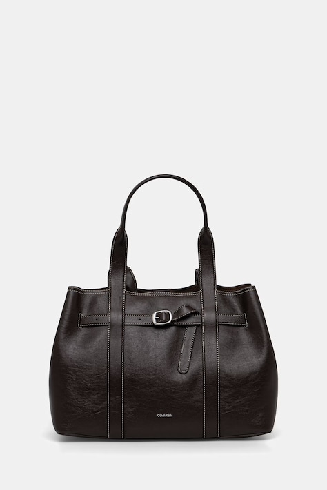 Calvin Klein klasična ženska torbica iz umetnega usnja rjava LV04F3549G