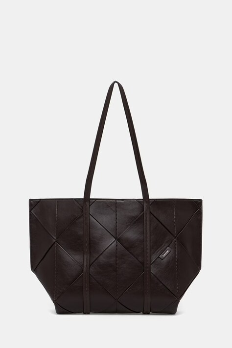 Calvin Klein torebka shopper damska z imitacji skóry brązowa LV04F3548G