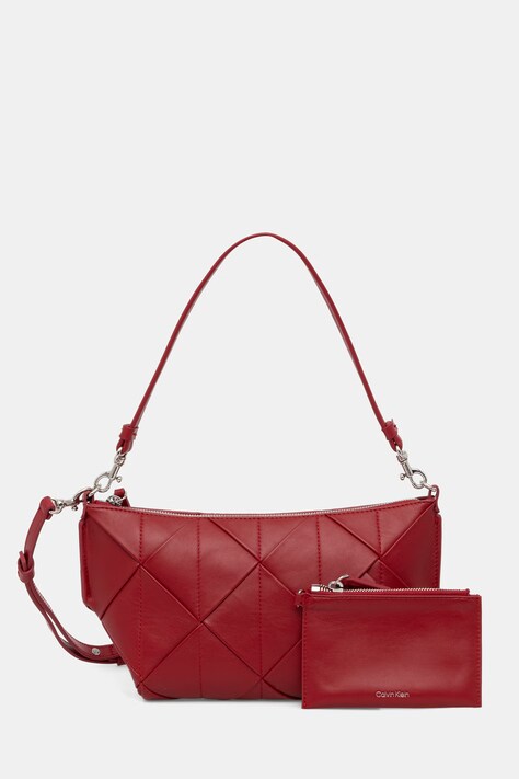 Calvin Klein torebka crossbody damska z imitacji skóry bordowa LV04F3546G