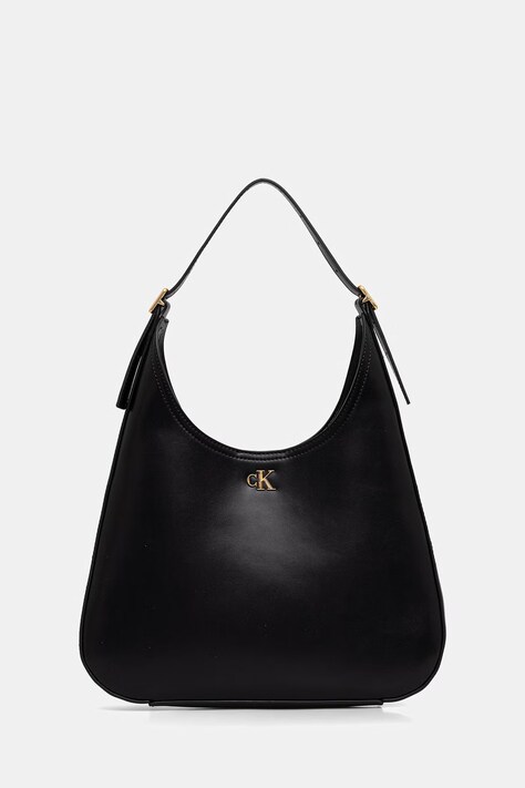 Calvin Klein torebka hobo damska z imitacji skóry czarna LV04F3522G