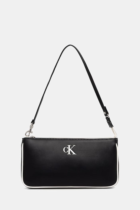 Calvin Klein τσάντα hobo γυναικεία από απομίμηση δέρματος μαύρη LV04F1220G