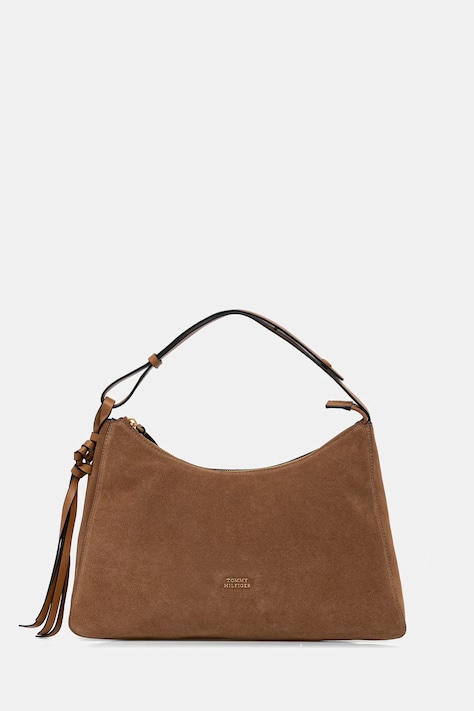 Tommy Hilfiger torebka shopper damska zamszowa brązowa AW0AW18824