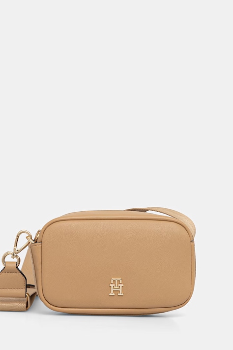 Tommy Hilfiger torebka crossbody damska z imitacji skóry beżowa AW0AW18741