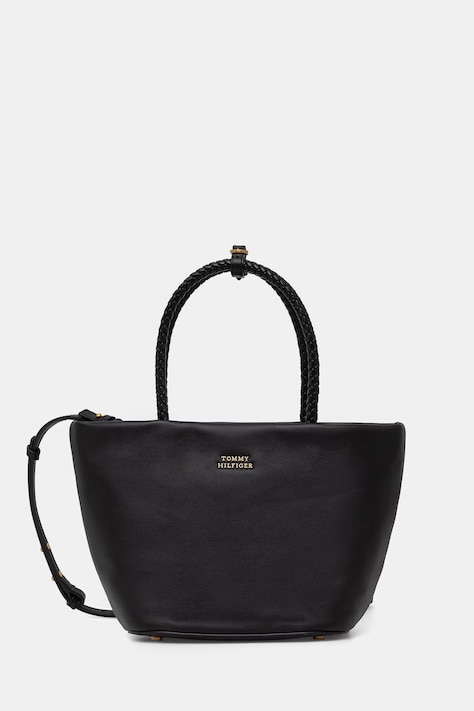Tommy Hilfiger χιαστί γυναικεία δερμάτινη μαύρη AW0AW18739