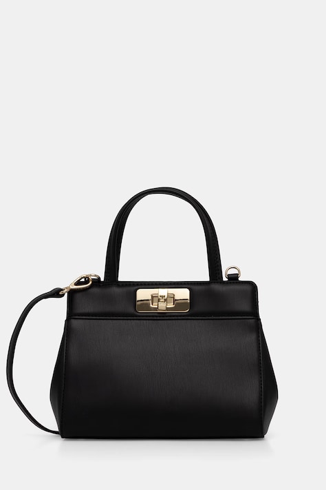 Tommy Hilfiger kabelka typu shopper dámska z imitácie kože čierna AW0AW18726