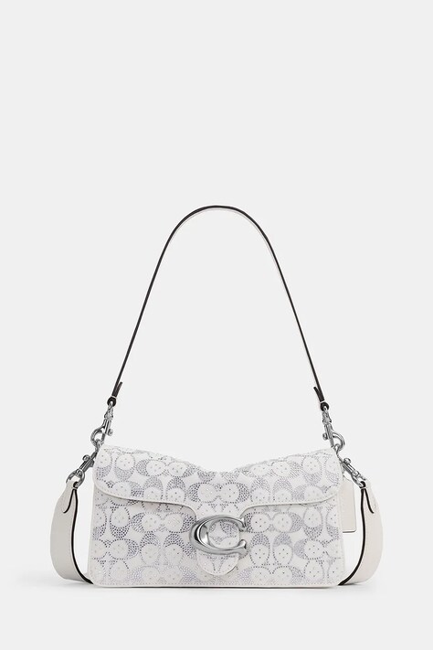 Coach torebka crossbody damska jeansowa Soft Crystal Denim Tabby Shoulder Bag 26 biała CEY98