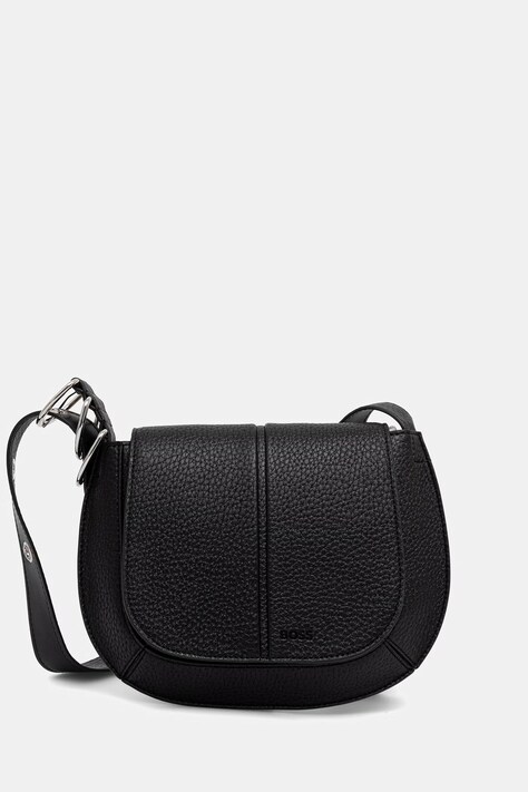 BOSS crossbody torbica ženska iz umetnega usnja CLARICE SADDLE črna 50568174