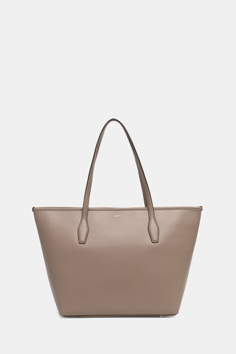 BOSS torebka shopper damska z imitacji skóry Sandy Zip Shopper brązowa 50567622