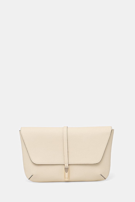 BOSS pisemska torbica ženska usnjena REAH CLUTCH bela 50567621