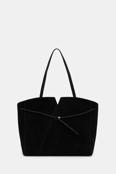 BOSS шопинг чанта дамска от велур BOSS REVERS TOTE S черна 50567606