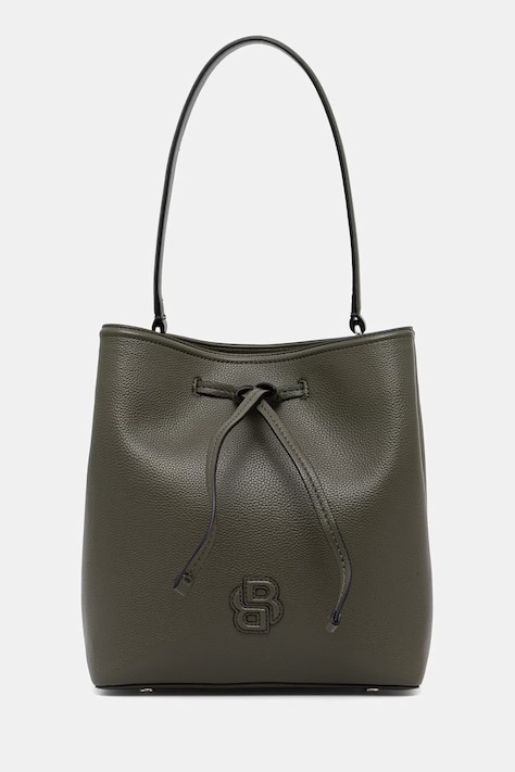 BOSS чанта дамска от имитация на кожа Anett Drawstring зелена 50567602