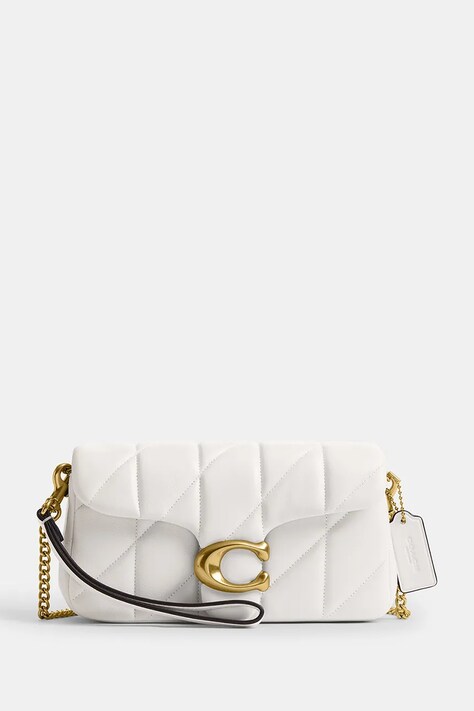 Coach torebka crossbody damska skórzana Quilted Tabby Chain Crossbody 19 biała CBH23