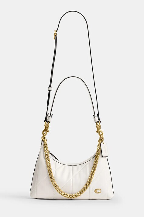 Coach torebka crossbody damska skórzana Soft Quilted Juliet Shoulder Bag 25 biała CEM90