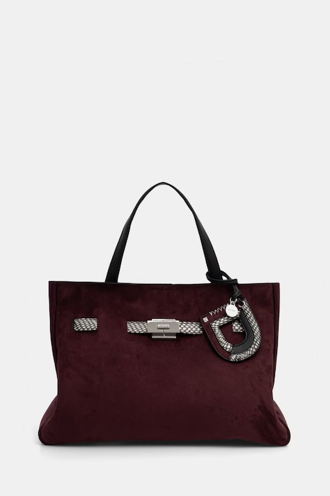 DKNY torebka shopper damska z imitacji zamszu BRYAR bordowa R63DMK43