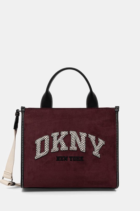 DKNY torebka crossbody damska z imitacji zamszu bordowa R62AMR57