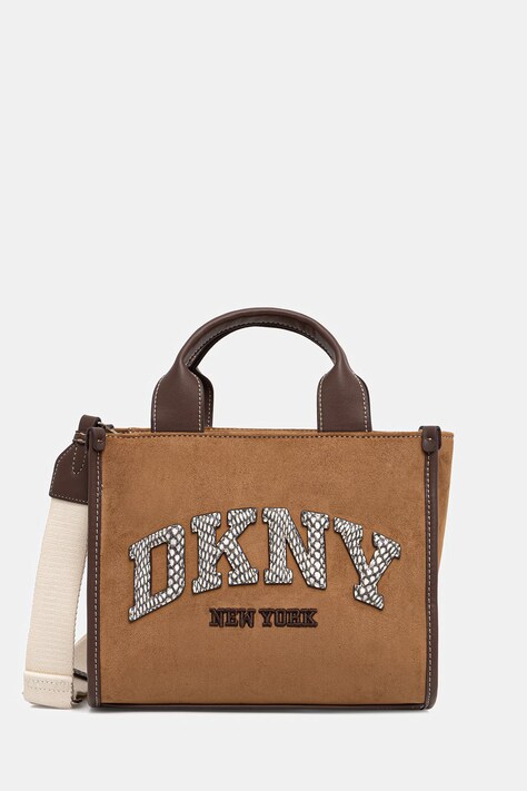 DKNY torebka damska z imitacji zamszu beżowa R62AMC80