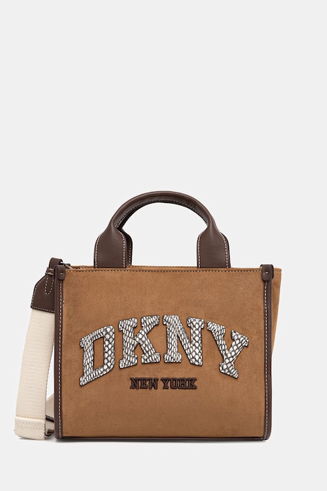 DKNY torebka damska z imitacji zamszu beżowa R62AMC80
