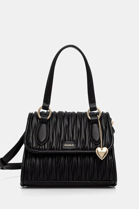 HUGO crossbody torba za žene od imitacije kože Clioh M_Top Handle crna 50568128