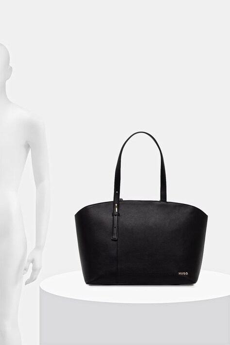 HUGO сумка-шопер жіноча зі штучної шкіри Yorih Tote zip — AW26-TODZWI, чорний — фото 6