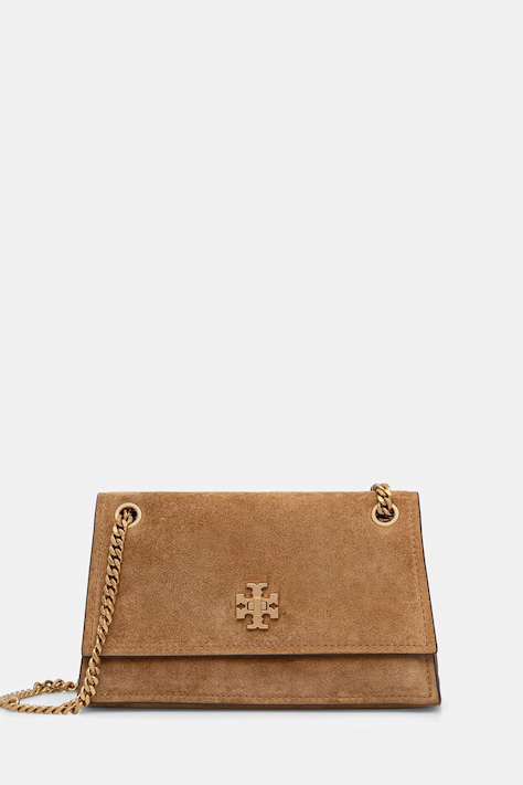 Tory Burch torebka crossbody damska zamszowa Kira brązowa 178150