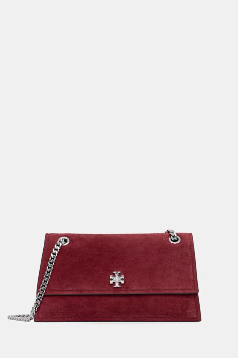Tory Burch torebka damska zamszowa Kira bordowa 178857