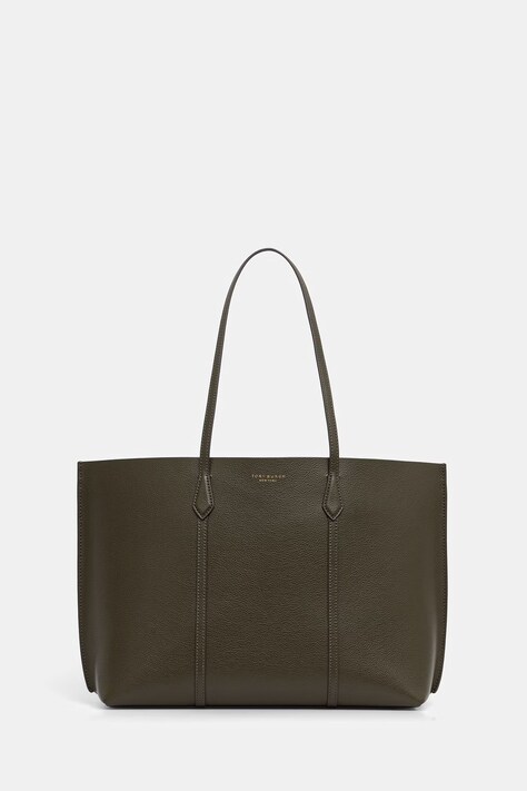 Tory Burch torebka shopper damska skórzana Perry zielona 177236